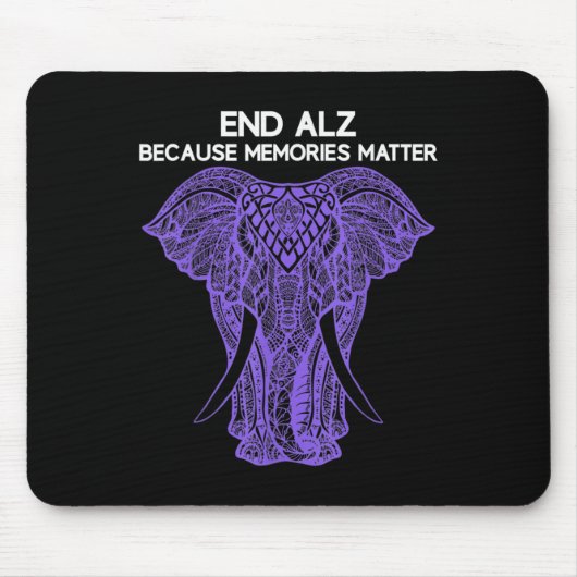 Elephant Alzheimerheimer Awareness Apparel End Mousepad (Vorne)
