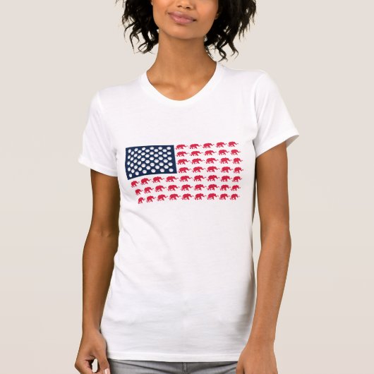 Elephant America Flag T-Shirt (Vorderseite)