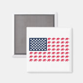 Elephant American Flag Magnet (Vorderseite/Rückseite)