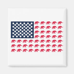 Elephant American Flag Magnet