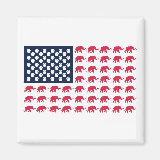 Elephant American Flag Magnet (Vorne)