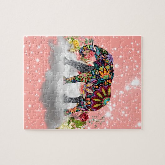 Elephant an~ordnen sie an puzzle (Horizontal)