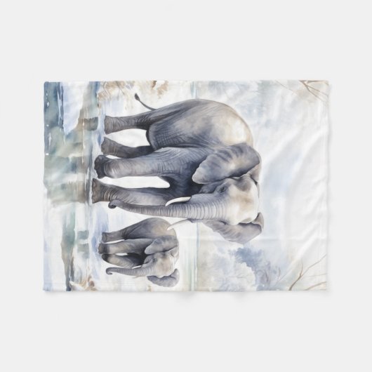 Elephant and Baby Fleecedecke (Vorderseite (Horizontal))