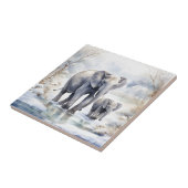 Elephant and Baby Fliese (Seite)