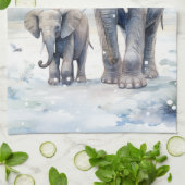 Elephant and Baby Geschirrtuch (Gefaltet)