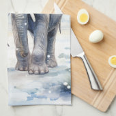 Elephant and Baby Geschirrtuch (Viertel Falte)