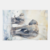 Elephant and Baby Geschirrtuch (Horizontal)