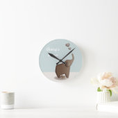 Elephant and baby nursery clock runde wanduhr (Zuhause)