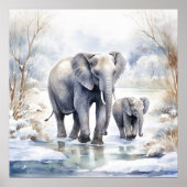 Elephant and Baby Poster (Vorne)