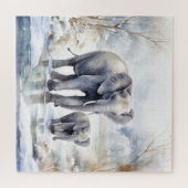 Elephant and Baby Puzzle (Horizontal)