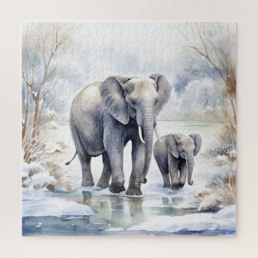 Elephant and Baby Puzzle (Vertikal)