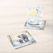 Elephant and Baby Rechteckiger Pappuntersetzer (Vor Ort)