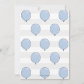 Elephant and Balloon Baby Shower Einladung | Blau (Rückseite)