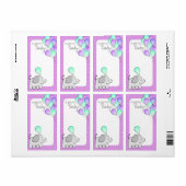 Elephant and Balloons Magenta Polka Dot Book Tags (Vorne)