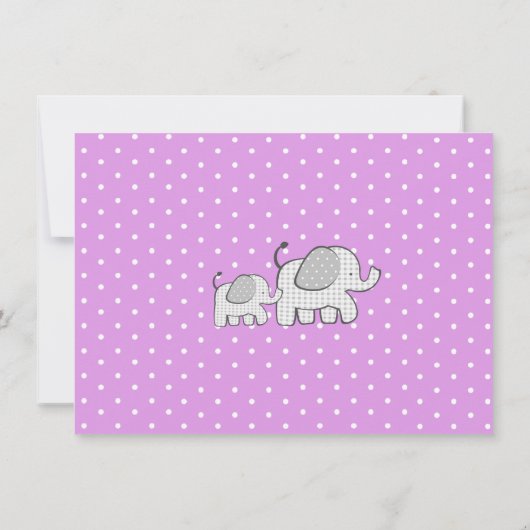 Elephant and Balloons Magenta Vielen Dank Dankeskarte (Rückseite)