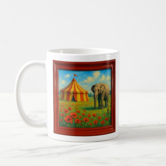 Elephant and Circus Tent Kaffeetasse (Links)