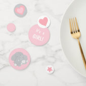 Elephant and Mama Girl Baby Shower Konfetti (Gruppe)