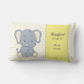 Elephant and Polka dots, Yellow and Gray l Baby S Lendenkissen (Rückseite)