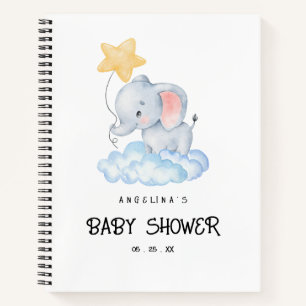 Elephant and Star Baby Shower Gift List Notebook Notizblock
