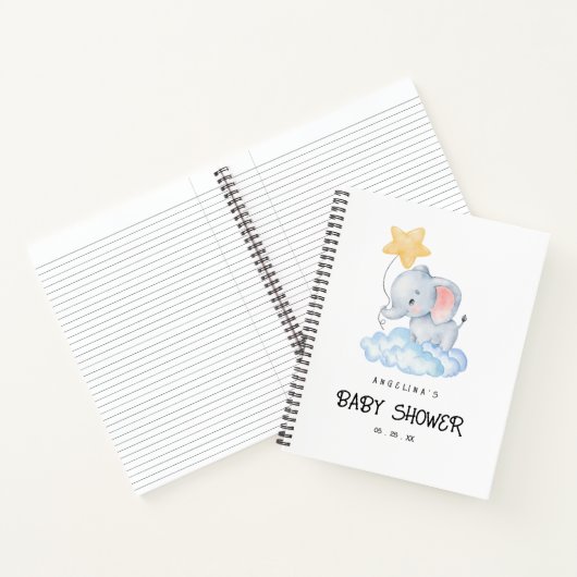Elephant and Star Baby Shower Gift List Notebook Notizblock (Innenseite)