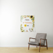 Elephant and Sunflower Animal First Birthday Wandteppich (Beispiel)