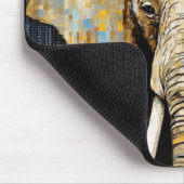 Elephant Animal Art Deco Paint Mosaic Mousepad (Ecke)