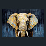 Elephant Animal Art Deco Paint Mosaic Poster<br><div class="desc">Elefante Tierkunst Dekoration Paint Mosaic Graphic Paint. Ein phantastisches Bild mit farbenprächtigen Porträts der majestätischen Natur.</div>