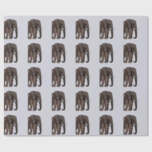 Elephant Animal Art Geschenkpapier (Flach)