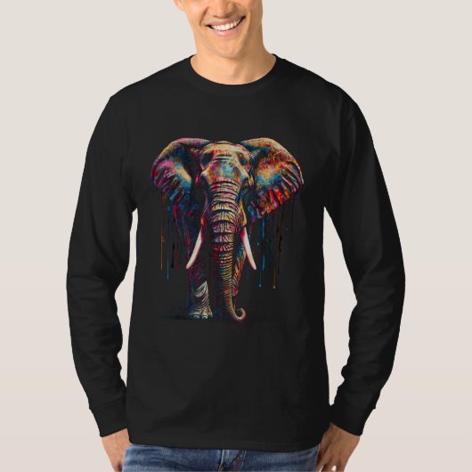 Elephant  Animal Colourful Zoo Elephant T-Shirt (Vorderseite)