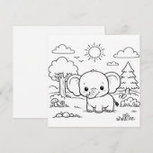 Elephant Animal Kids Coloring Page  (Vorne/Hinten)