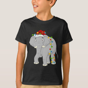 Elephant Animal Lover Xmas Weihnachtsmannmütze Ele T-Shirt