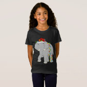 Elephant Animal Lover Xmas Weihnachtsmannmütze Ele T-Shirt (Vorne ganz)