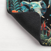 Elephant Animal Portrait farbenfrohe Malerei Mousepad (Ecke)