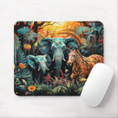 Elephant Animal Portrait farbenfrohe Malerei Mousepad (Mit Mouse)