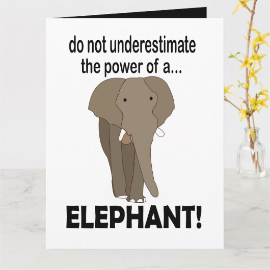 Elephant Animal Safari Funny Elephant Karte (Gelbe Blume)