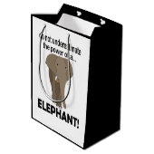 Elephant Animal Safari Funny Elephant Mittlere Geschenktüte (Rückseite Schrägansicht)