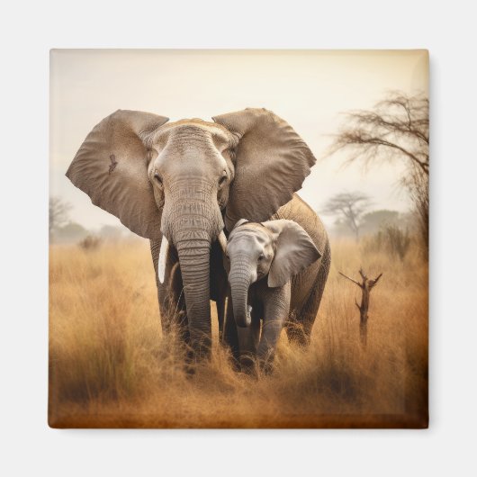 Elephant Animal Wild Beauty Freedom Wilderness Art Magnet (Vorne)
