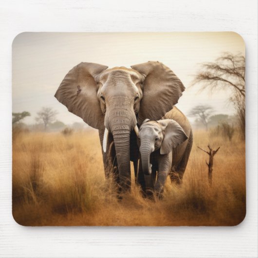 Elephant Animal Wild Beauty Freedom Wilderness Art Mousepad (Vorne)