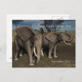 Elephant Appreciation Day PostCard 22. September Postkarte (Vorne/Hinten)