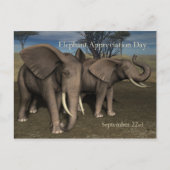 Elephant Appreciation Day PostCard 22. September Postkarte (Vorderseite)