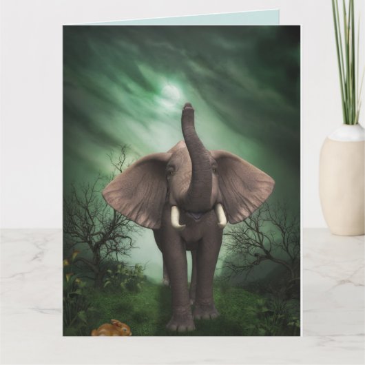 ELEPHANT ART BIRTHDAY CARD KARTE (Vorderseite)