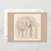 Elephant Art Sketch Postkarte (Vorne/Hinten)