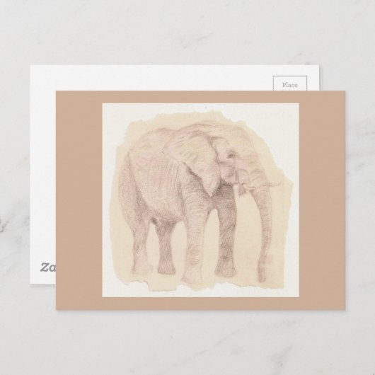 Elephant Art Sketch Postkarte (Vorne/Hinten)