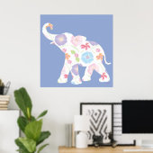 Elephant Art Watercolor Muster Graphic Modern Poster (Heimbüro)