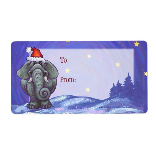 Elephant Art Weihnachtsgeschenk-Label (Vorne)