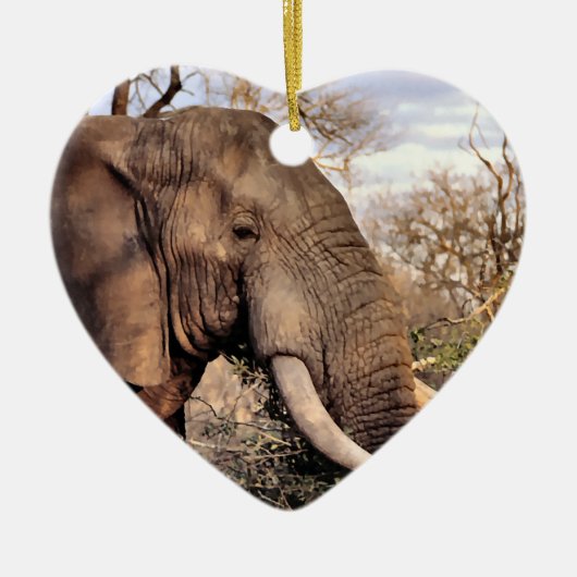Elephant Art Wildlife Keramikornament (Vorne)