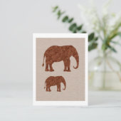 ELEPHANT : ArtWork on Copper Sheet Postkarte (Stehend Vorderseite)