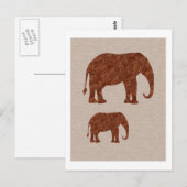 ELEPHANT : ArtWork on Copper Sheet Postkarte (Vorne/Hinten)