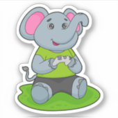 Elephant as Gamer Aufkleber (Vorderseite)