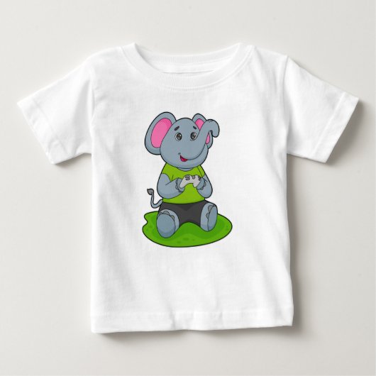 Elephant as Gamer Baby T-shirt (Vorderseite)